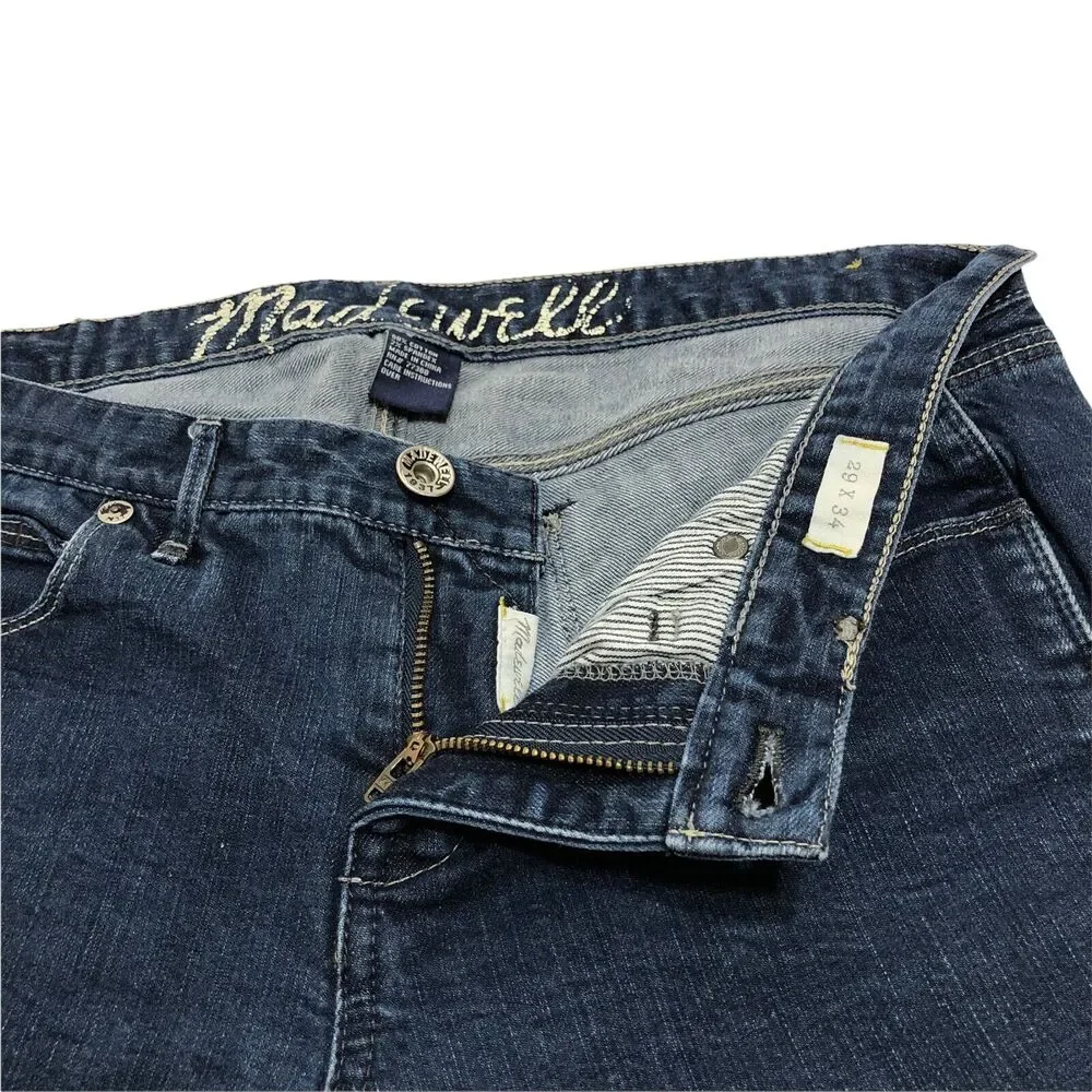 Madewell Skinny Jeans Low Rise Dark Wash Blue Denim Stretch 29 x 34 Act 32 x 33 - Picture 4 of 10